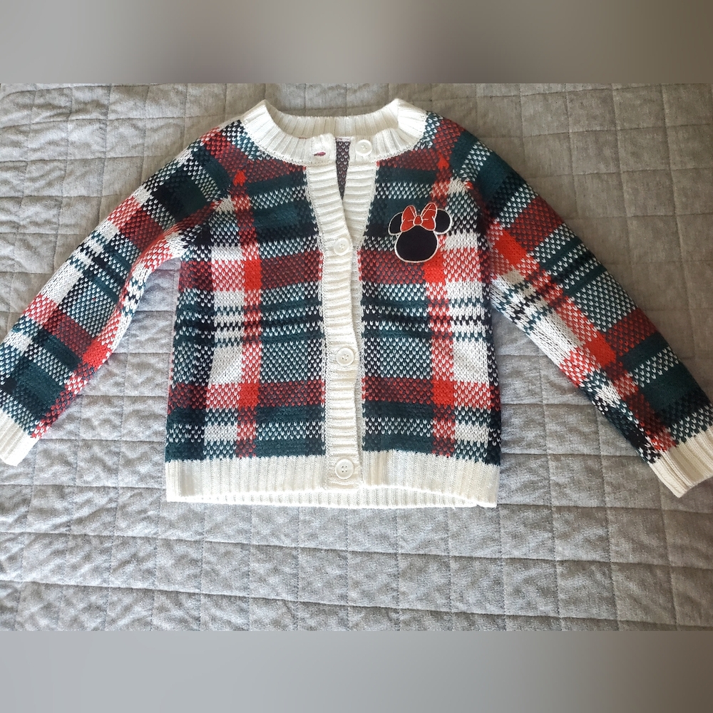 Disney Plaid Sweater - Red, Green, White